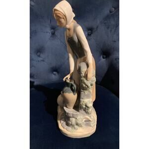 NAO by Lladro “Girl at the Well” Vintage Porcelain Figurine –Handcrafted Spain